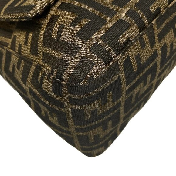 FENDI Mamma bucket / Zucchino pattern Brown Black Jacquard Leather - - Picture 10 of 16